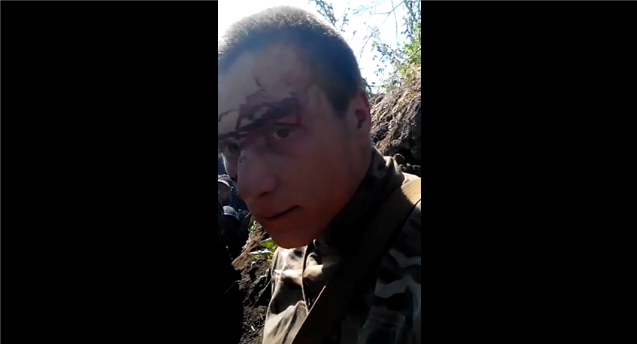 Видео. Украинский военный попал в плен под г. Счастье