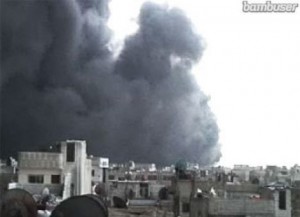 В Хомсе начался огромный пожар