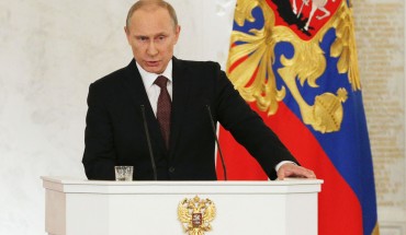 Russian President Putin addresses the Federal Assembly at the Kremlin in Moscow