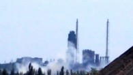 Видео. В Горловке горит завод "Стирол"